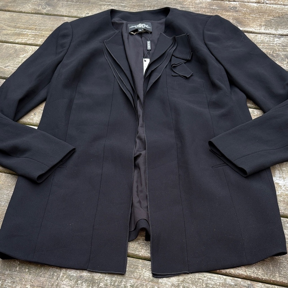 NWT high end Rachel Roy Black open front blazer size 10